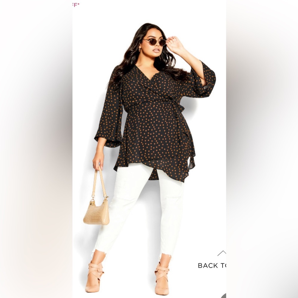 City Chic size 18 Falling Dot Blouse